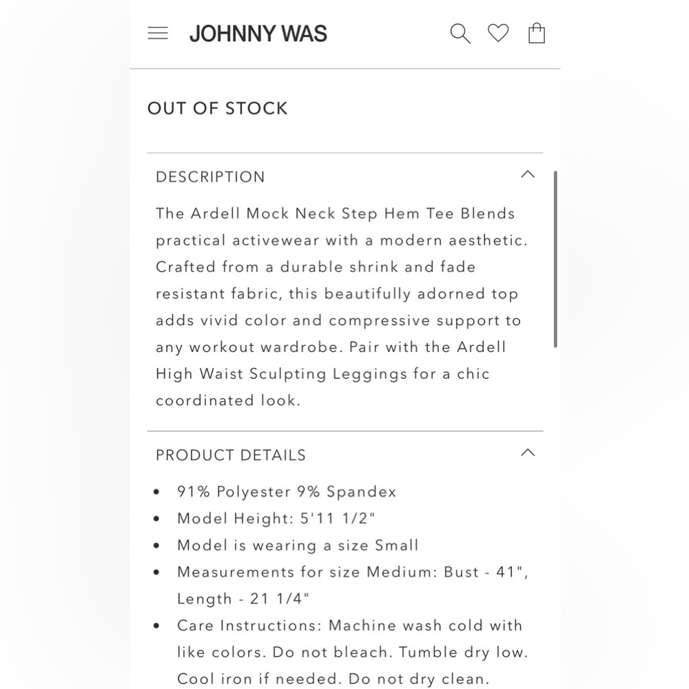 Johnny Was Ardell Mock Neck Step Hem Tee - Picture 5 of 6